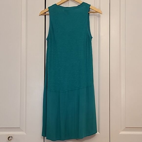 NEW ANTHROPOLOGIE Sleeveless High Low Tunic Top Dress Green S - Picture 6 of 10